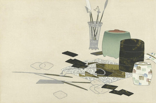 Art supplies from Momoyogusa by Kamisaka Sekka