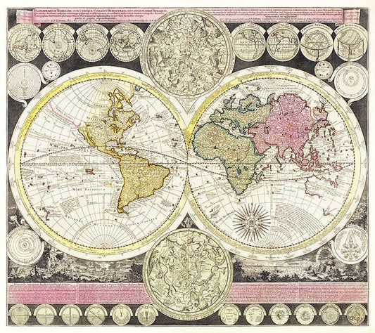 World Map (1709) by Adam Friedrich Zuerner