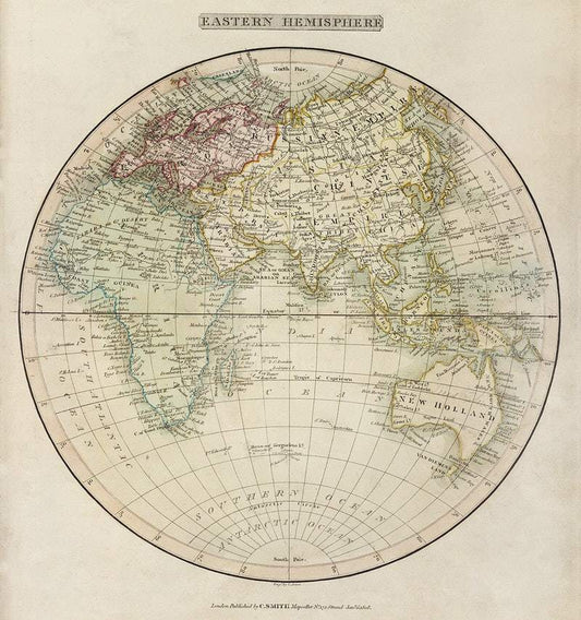 Eastern Hemisphere (1808) by C. Smith