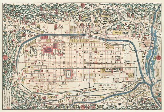 Map of Kyoto (1863) by Takebara Kahei