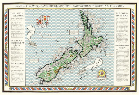 "A Map of New Zealand" (1913) by MacDonald Gil