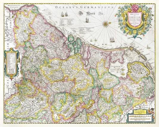 Kaart van de Nederlanden (1631) by Henricus Hondius