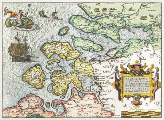 Kaart van Zeeland (1592) by Frans Hogenberg