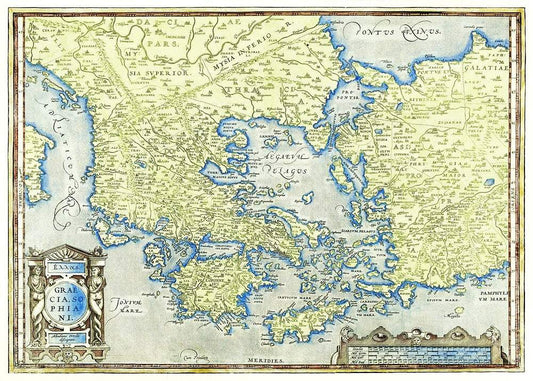Kaart van Griekenland by Abraham Ortelius (1527–1598).