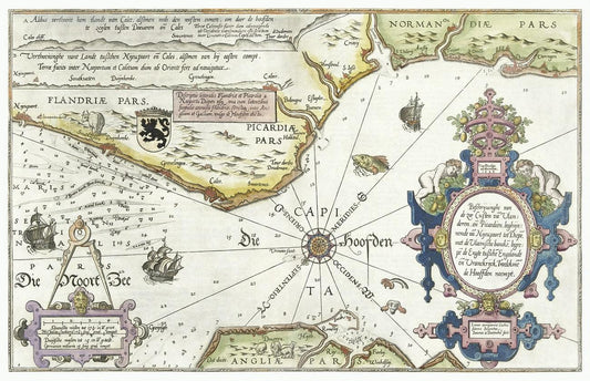 Kaart van de kusten van Vlaanderen, Normandië en Engeland (ca. 1580–1581)