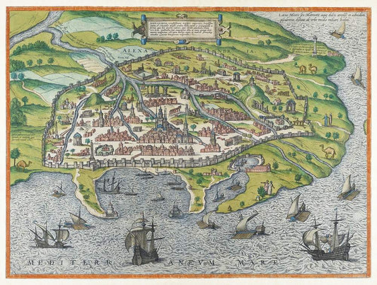 Map of Alexandria (1575) by Georg Braun