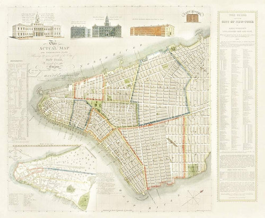 The City of New York: Longworth's Explanatory Map and Plan (1817) by David Longworth