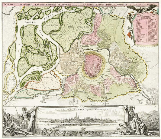 Map of Vienna (ca. 1702) by Johann-Baptista Homann