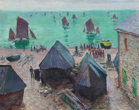 The Departure of the Boats, Étretat (1885) by Claude Monet