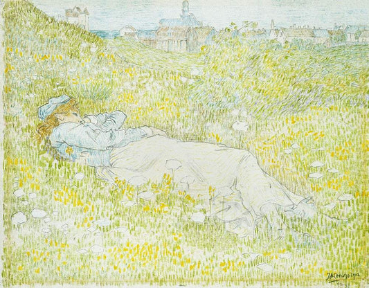 Woman Lying in the Dunes near Noordwijk (1902) by Jan Toorop