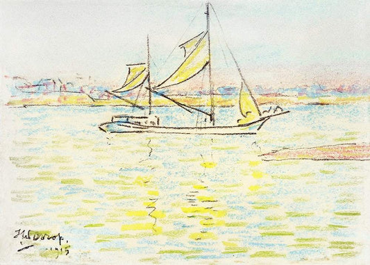 Two–master on the Zeeland waters (1915) by Jan Toorop