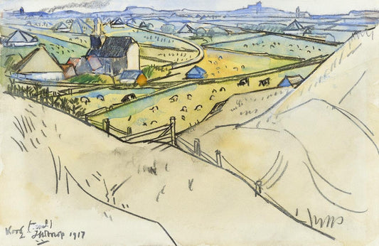 View from the dunes on Koog in Texel (1917) by Jan Toorop
