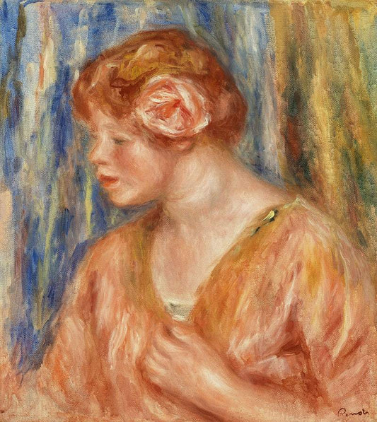 Young Woman with Rose (1917) by Pierre-Auguste Renoir