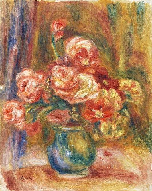 Vase of Roses (c. 1890–1900) by Pierre-Auguste Renoir