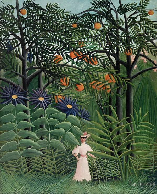 Woman Walking in an Exotic Forest (1905) by Henri Rousseau