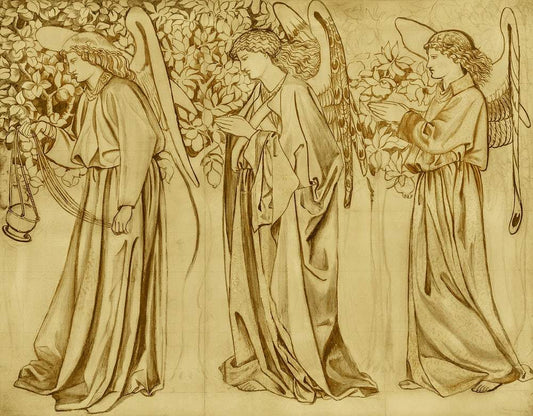 A Tile Design–Processing Angels (1866) by William Morris