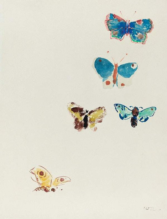 Five Butterflies (1912) by Odilon Redon