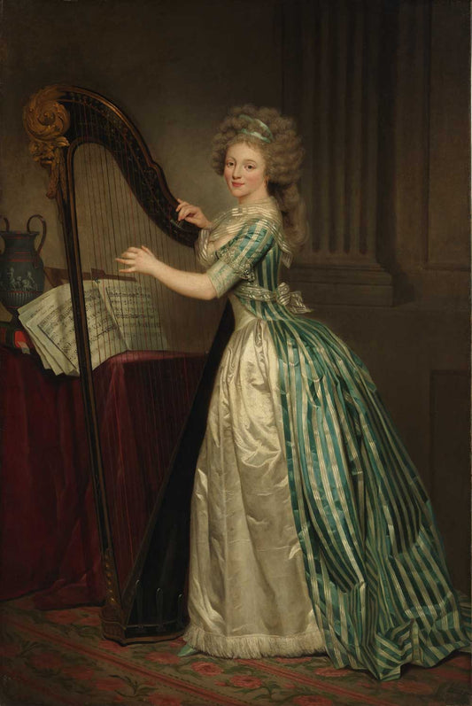 A Self Portrait with Harp by Rose Adélaïde Ducreux 1791