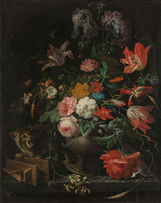 The overturned Bouquet by Abraham Mignon 1660