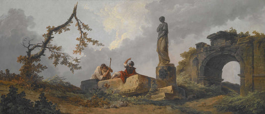 The Statue by Hubert Robert 1754
