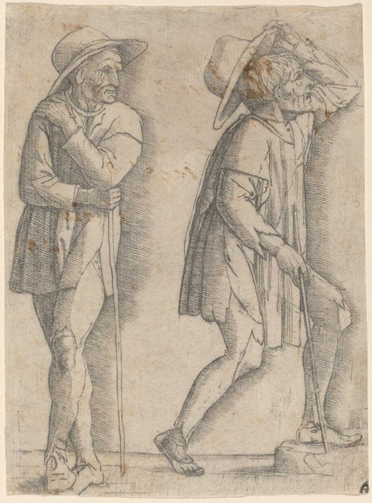 Two Peasants by Andrea Mantegna 1500