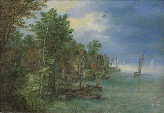 View of a Village along a River by Jan Brueghel I 1604