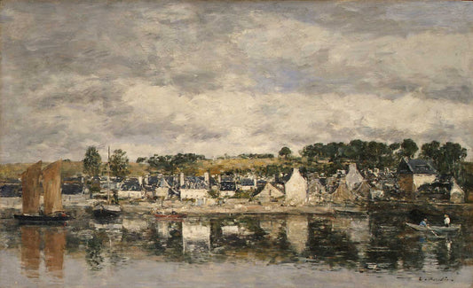 Village by a River by Eugène Boudin 1867