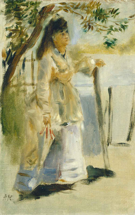 Woman by a Fence by Pierre-Aguste Renoir 1866