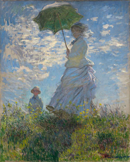 Woman with a Parasol - Madame Monet and Her Son by Claude Monet 1880