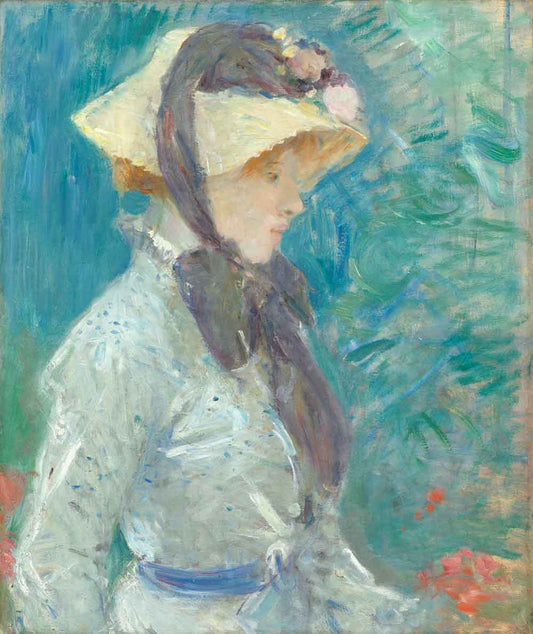 Young Woman with a Straw Hat by Berthe Morisot 1884